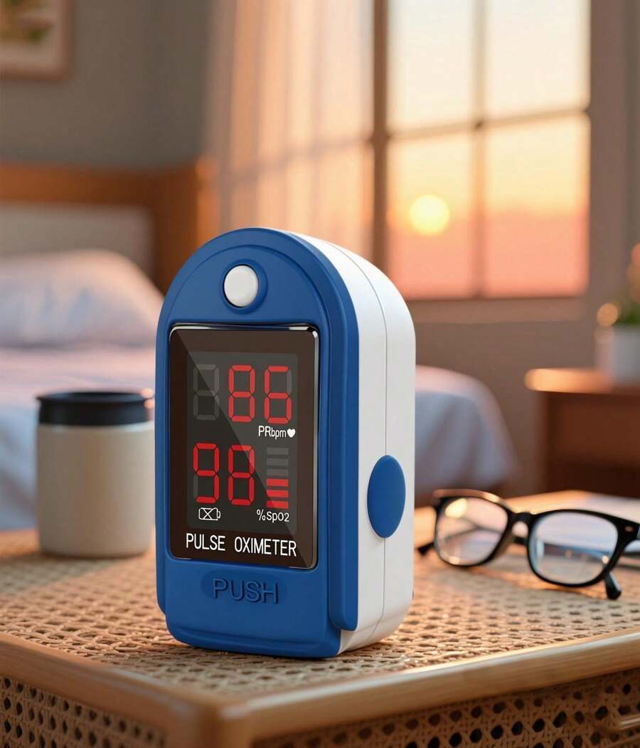 Oxímetro de pulso de dedo: monitor portátil de SpO2 y O2 para el hogar o el deporte