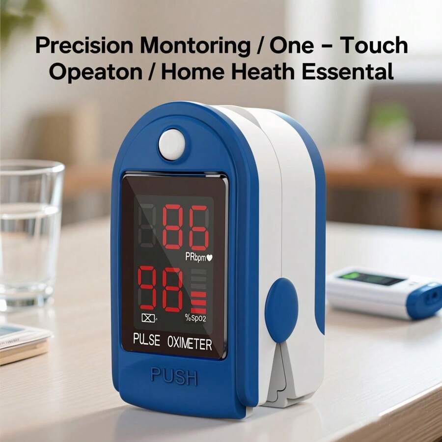 Oxímetro de pulso de dedo: monitor portátil de SpO2 y O2 para el hogar o el deporte