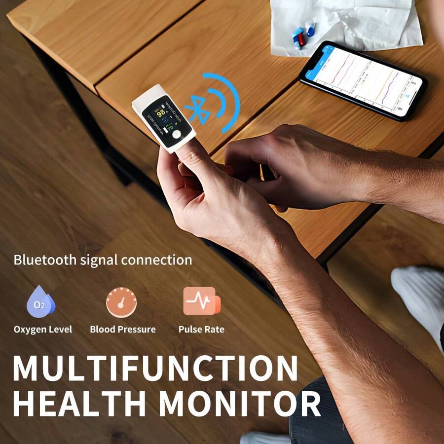 🚀Descuento: 50% de descuento🚀Monitor de presión arterial y oxígeno en sangre 2 en 1