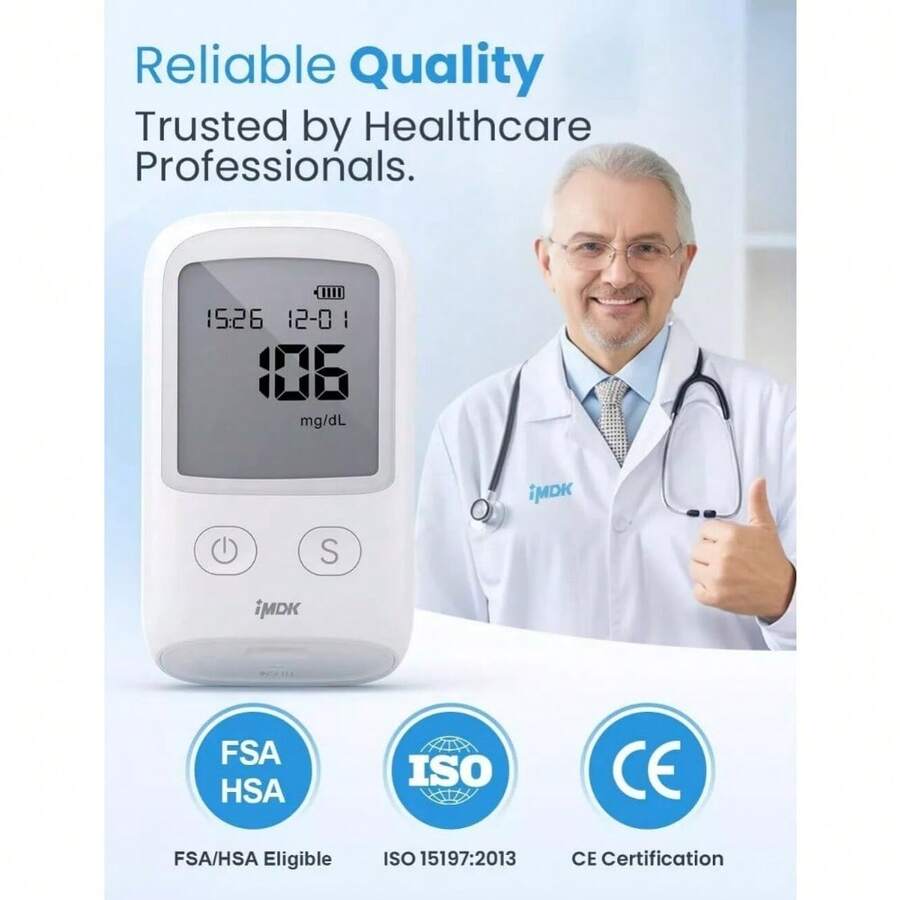 Kit de prueba de diabetes con medidor de glucosa en sangre