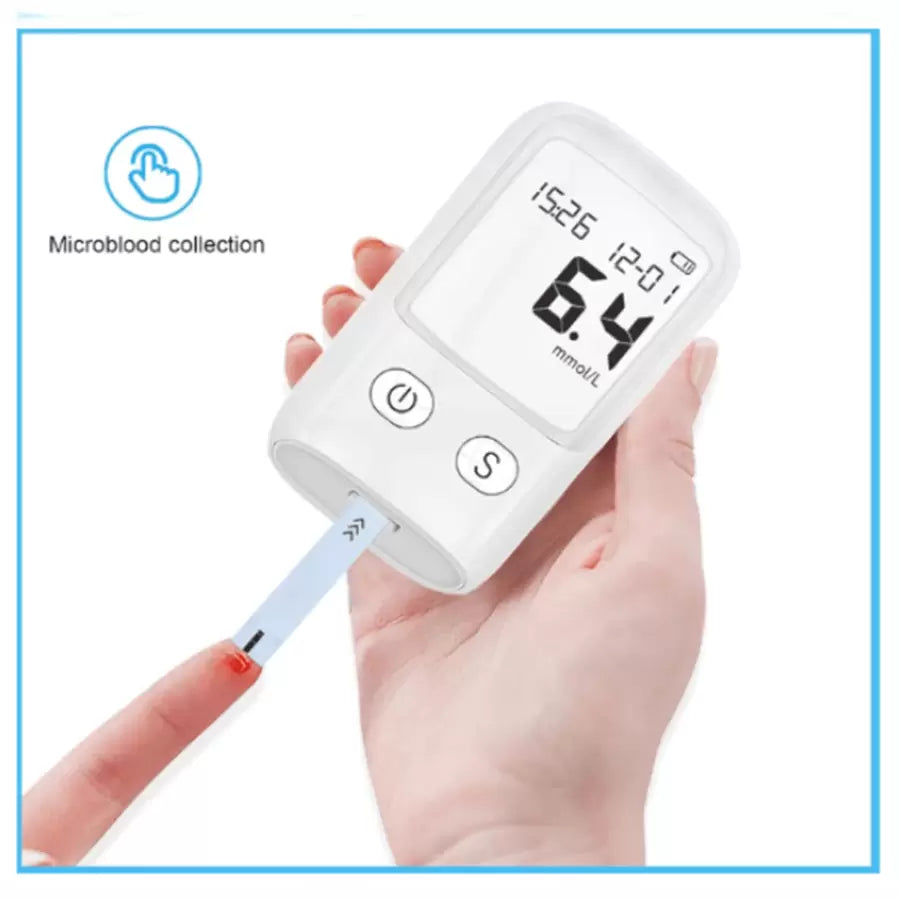 Kit de monitor de glucosa: pantalla LCD, 25 tiras reactivas y 25 lancetas incluidas