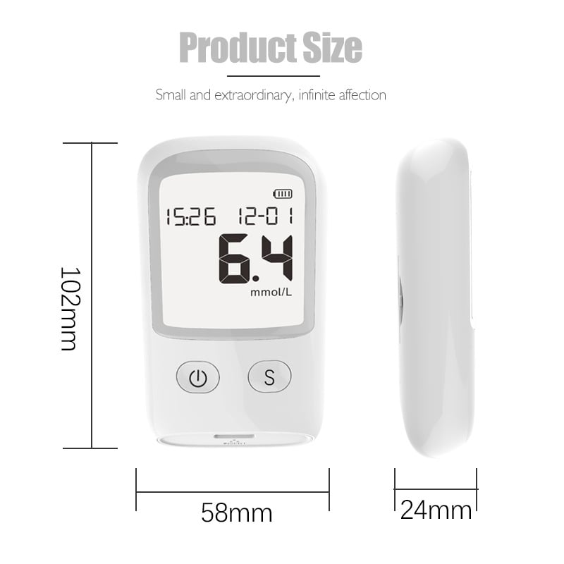 Kit de prueba de diabetes con medidor de glucosa en sangre